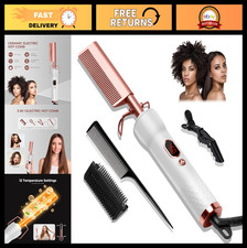 Hot Comb for Wigs  Hair, 12 Temp Settings Up to 450 F, Straightening  Curling