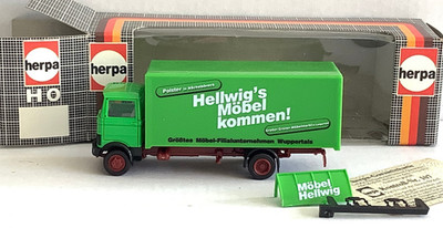  Herpa HO/1:87 MB Koffer''Hellwig´s Möbel kommen'' (GY315-6R8/0/9)