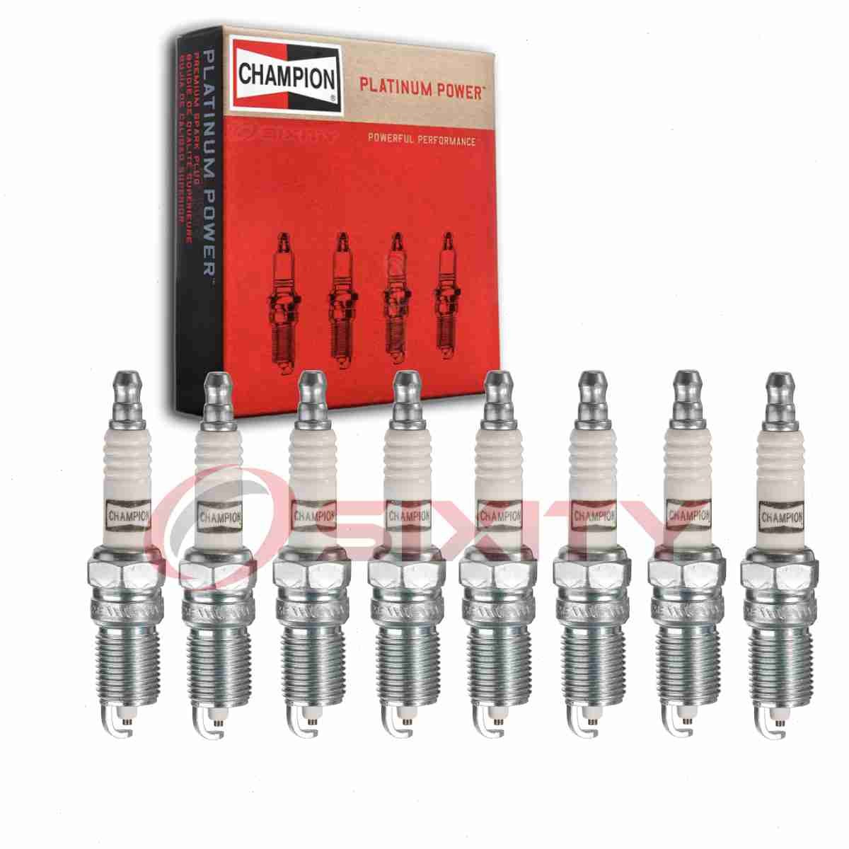 8 pc Champion Platinum Spark Plugs for 2003-2014 GMC Savana 1500 5.3L V8 gs