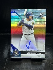 2021 Mario Feliciano Bowman Platinum Prospect AUTO MLB Milwaukee Brewers TOP-82