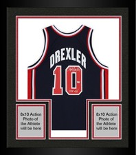 Frmd Clyde Drexler Portland Trail Blazers Signed Team USA Jersey & 