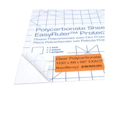 Polycarbonate Clear Plastic Sheet 48" X 96" X 0.030" (1/32", 4x8 ft), EasyRul...