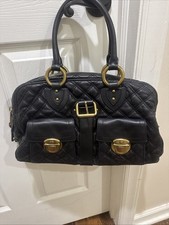 Marc Jacobs Black Leather Handbag/Handles/Gold Accents/Pre-owned Great Condition