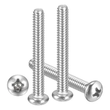 Cross Drive Pan Head Bolts #10-32x1-1/2" 50Pcs Stainless Steel for DIY, Silver