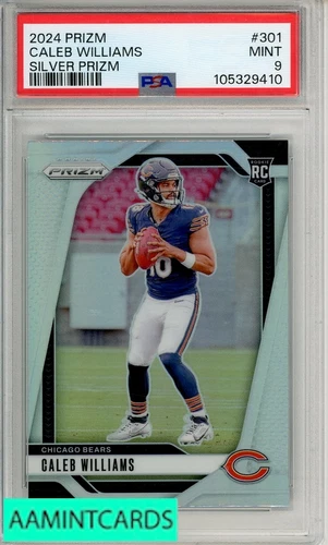 2024 PANINI PRIZM CALEB WILLIAMS #301 SILVER PRIZM PSA 9 MINT  RC