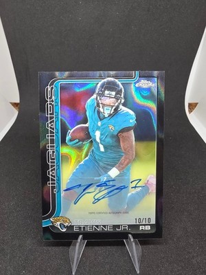 Travis Etienne Jr. 2025 Topps Chrome Black Lava Auto /10