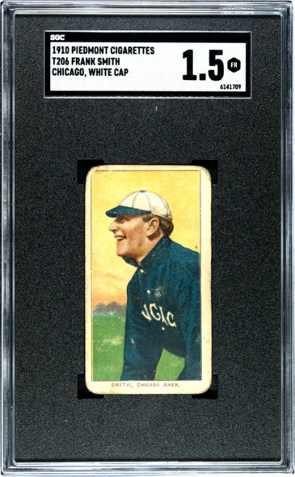 1909 T206 FRANK SMITH NNO FAIR PIEDMONT 350 WHITE CAP SGC 1.5 CHICAGO WHITE SOX