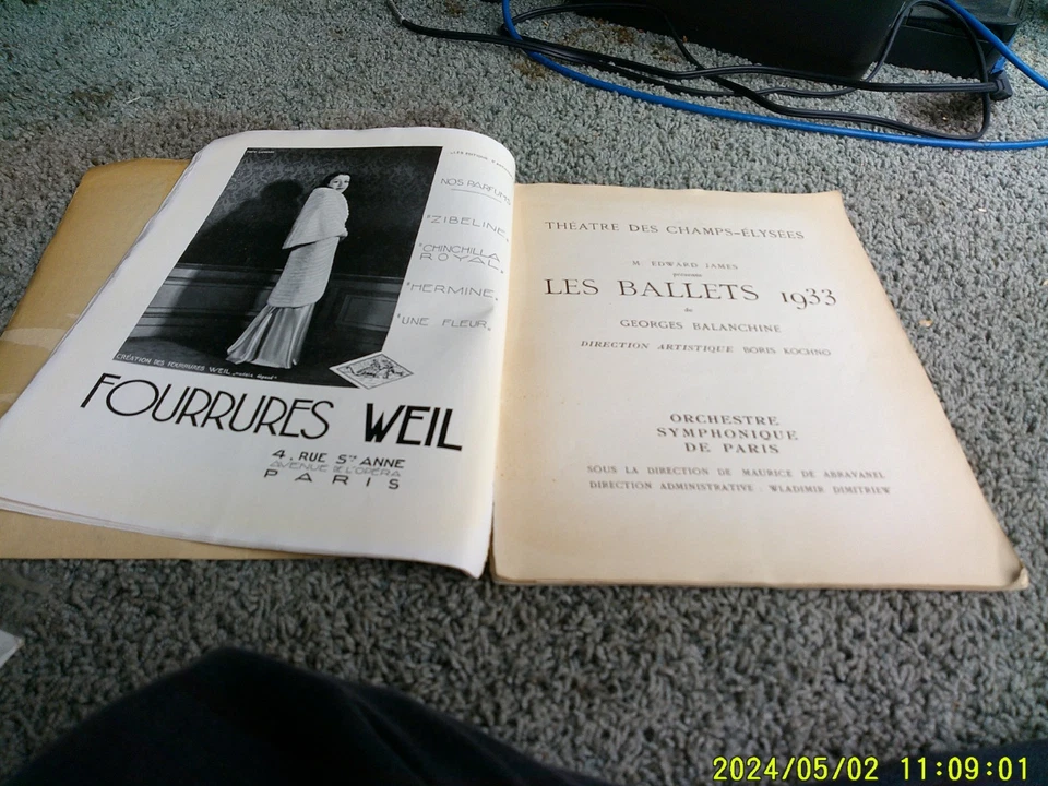 LES BALLETS 1933. Programa original 1933. Georges Balanchine + Inserto 7 de junio Foto 3 de 4