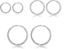 G23 Titanium Slim Huggie Hoop Earrings, Hypoallergenic F136 Implant Grade Pure T