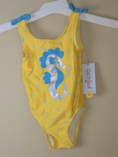 NWT Toddler Swimsuit 18 Months. Cat  Jack. Yellow. Seahorse. UPF 50.