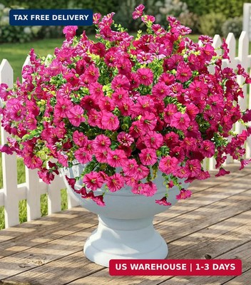 Artificial Flowers Fake Plants for Outdoors Decoration, 12 Bundles Silk Morning