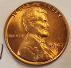1947-D Lincoln Cent BU  Nice Red Color  #1