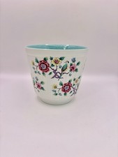 James Kent Old Foley Chinese Rose Planter Turquoise Interior 1960s, Vintage