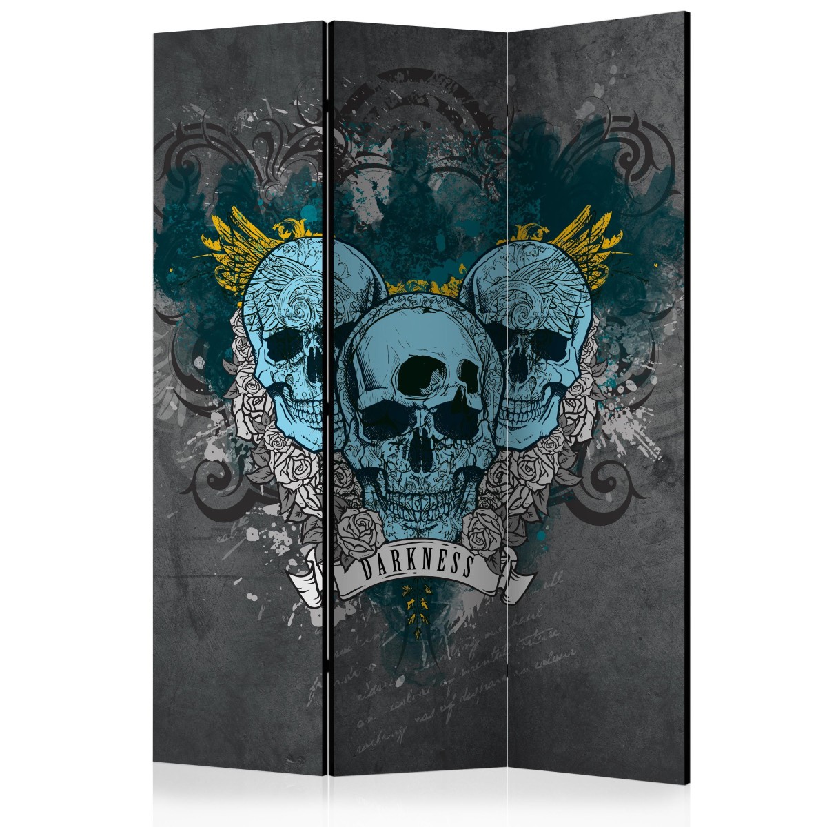 Paravent 3 volets Darkness III pour cacher le vis-à-vis et diviser une chambre