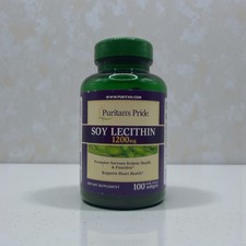 Puritan's Pride Soy Lecithin 1200 mg - 100 Rapid Release Softgels Exp 05/2027
