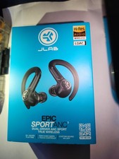 JLab Epic Sport ANC 3 Dual-Driver Sport Wireless Earbuds Black