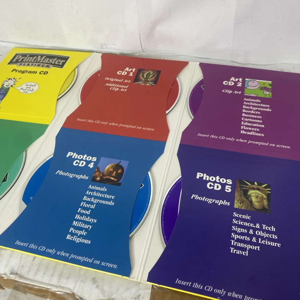 PrintMaster Platinum Program 6-CD Set Templates, Graphics & Tools Mindscape - Image 3 of 4