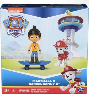 Nickelodeon PAW Patrol Marshall & Daring Danny Action Figure Set with Skateboard