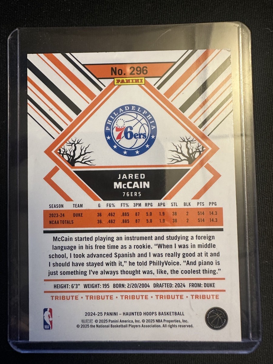 2024-25 Panini Haunted Hoops - Tribute Jared McCain, Jared McCain