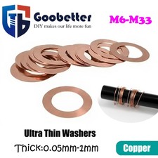 Ultra Thin Purple Copper Washers Shims Spacer Flat Precision Gasket ID:6-33mm