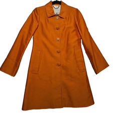 Banana Republic Jacket Orange Silk Blend Collared Button Pockets Lined Size S