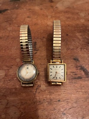 Lot of 2 Vintage Ladies Tissot Watches - Round & Square Stylist