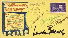 LAUREN BACALL - FIRST DAY COVER SIGNED WITH CO-SIGNERS