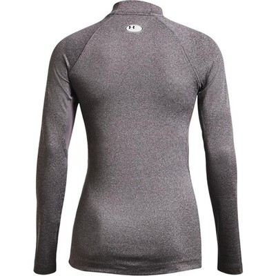 Under Armour Fitted Charcoal Light Heather Coldgear Authentics Mockneck Shirt