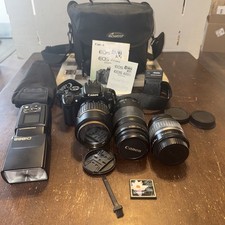 Canon EOS Rebel XTi 400D DSLR Digital Camera Bundle W/ Zoom Lenses  Case Tested