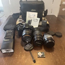 Canon EOS Rebel XTi 400D DSLR Digital Camera Bundle W/ Zoom Lenses & Case Tested