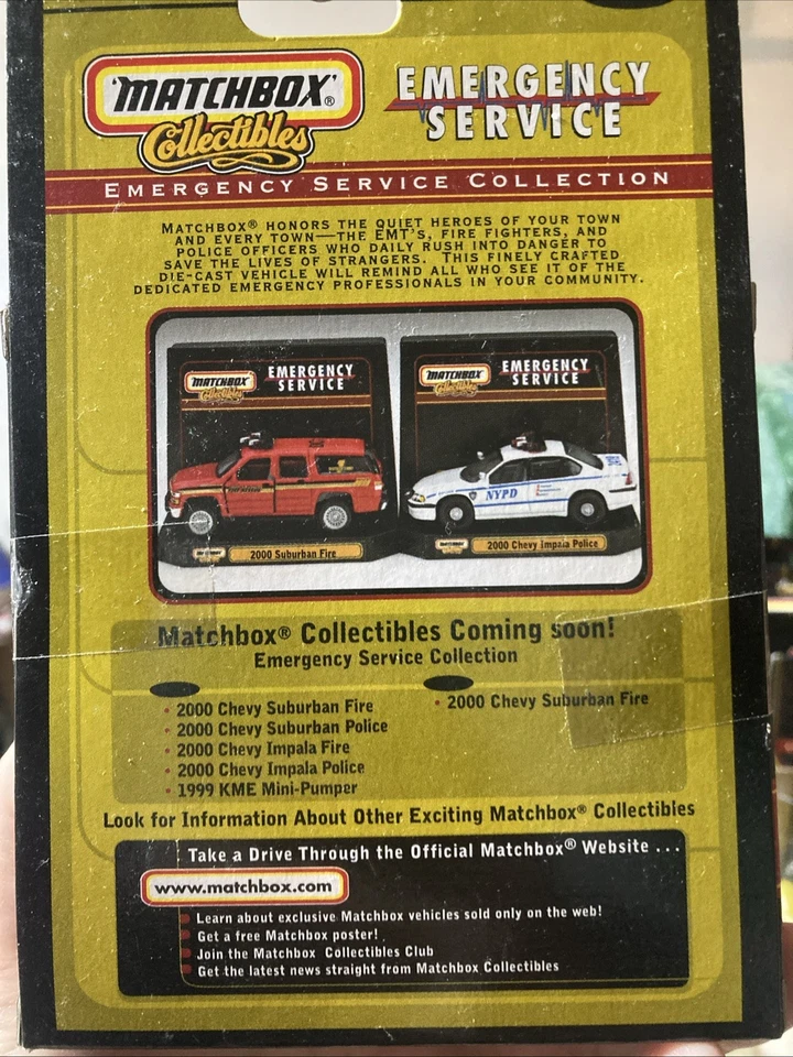 Chevy Impala Police 1999 Matchbox Collectibles servicios de emergencia policía de Nueva York Foto 4 de 4