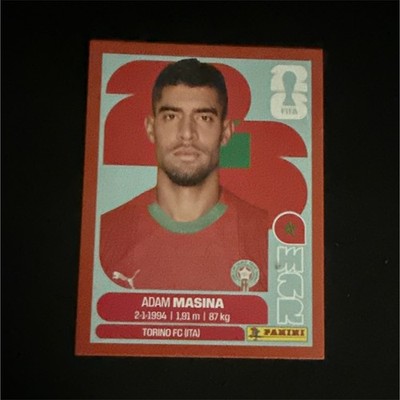 Panini FIFA World Cup 2026 Sticker Adam Masina MAR 9 Player Portrait