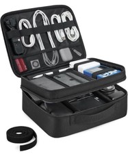 BAGSMART Cable Organizer /Travel Electronics Organizer w/ Adjustable Dividers
