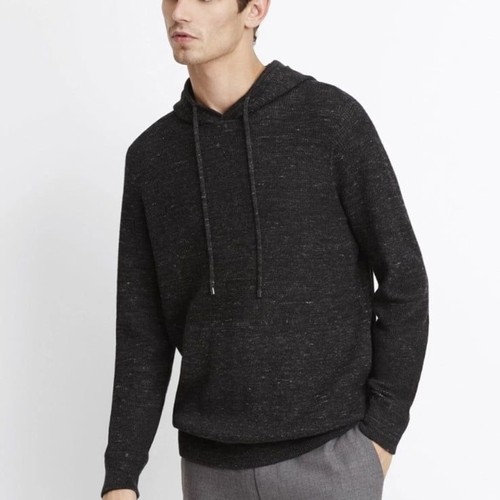 Vince Jaspe raglan long sleeve hoodie in a heathered charcoal gray Medium