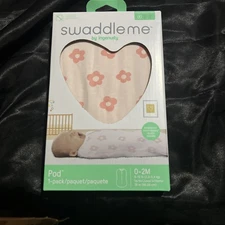 SWADDLEME By Ingenuity Compression Pod Two-Way Zipper For Easy Changes 0-2M PINK