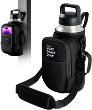 Magnetic Gym Water Bottle Holder w/ Phone Pocket 5 N52 Magnets