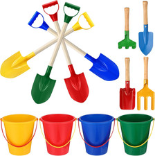12 Pcs Sand Buckets and Shovels for Kids Beach Sand Toys Bulk 12 Plastic Beach B