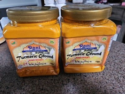 2X Rani Turmeric (Haldi) Root Powder Spice, (High Curcumin Content) 16oz 01/2028