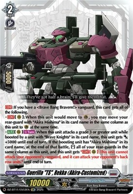 x1 Guerilla ''TS'', Rekka (Akira-Customized) - DZ-BT11/EX12EN - EXC CFV M/NM