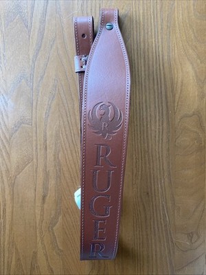 Ruger Leather Cobra Sling Brown Embossed By Levy s Leather M77 10/22 Mini 14 PC9