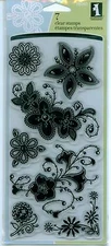 INKADINKADO clear stamp set GEM STONE FLOWERS