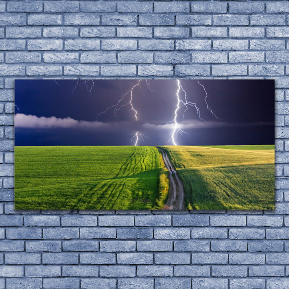 Tableau sous verre 140x70 cm paysage orage pour illuminer un mur sombre