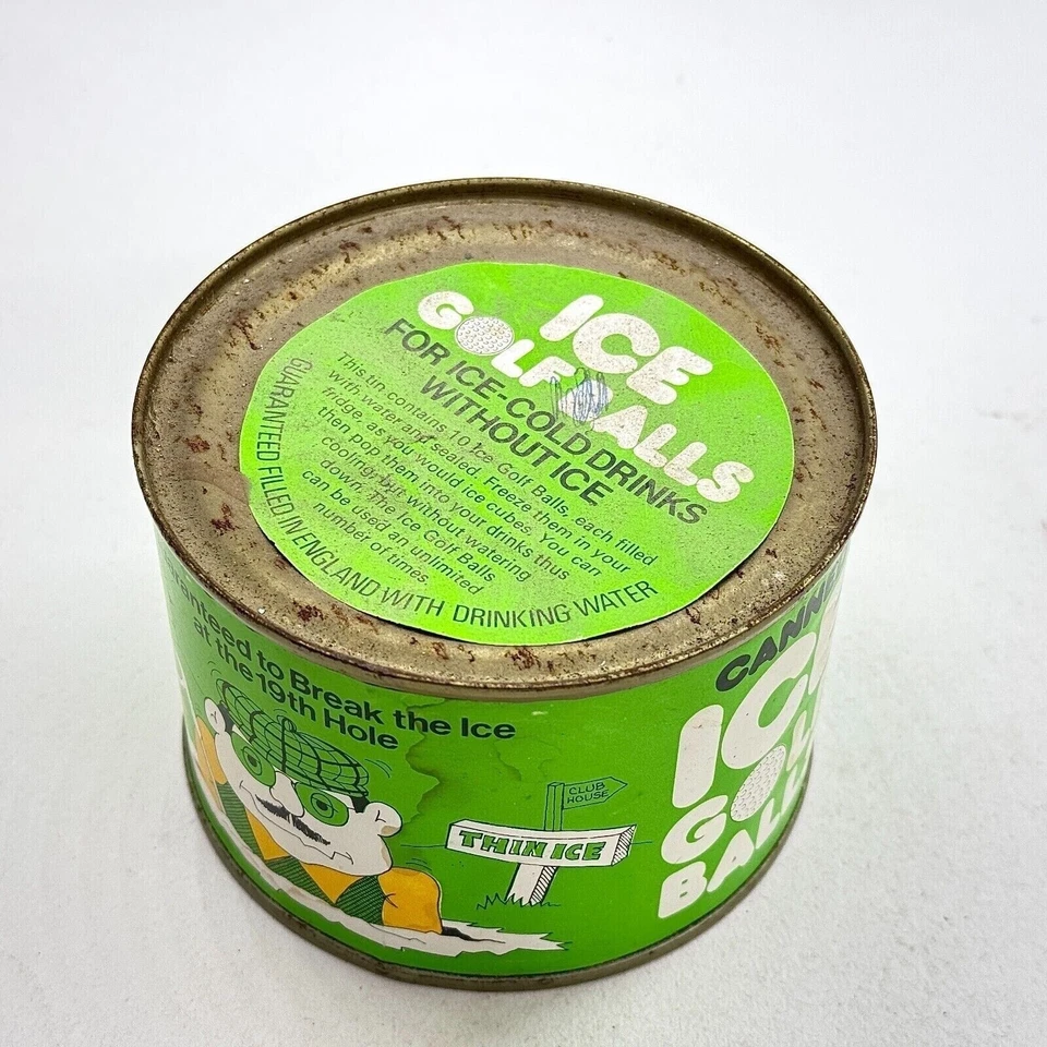 VINTAGE CANNED ICE GOLF BALLS NOVELTY DRINK CHILLER FUNNY GOLF GIFT BARWARE - Image 2 of 4