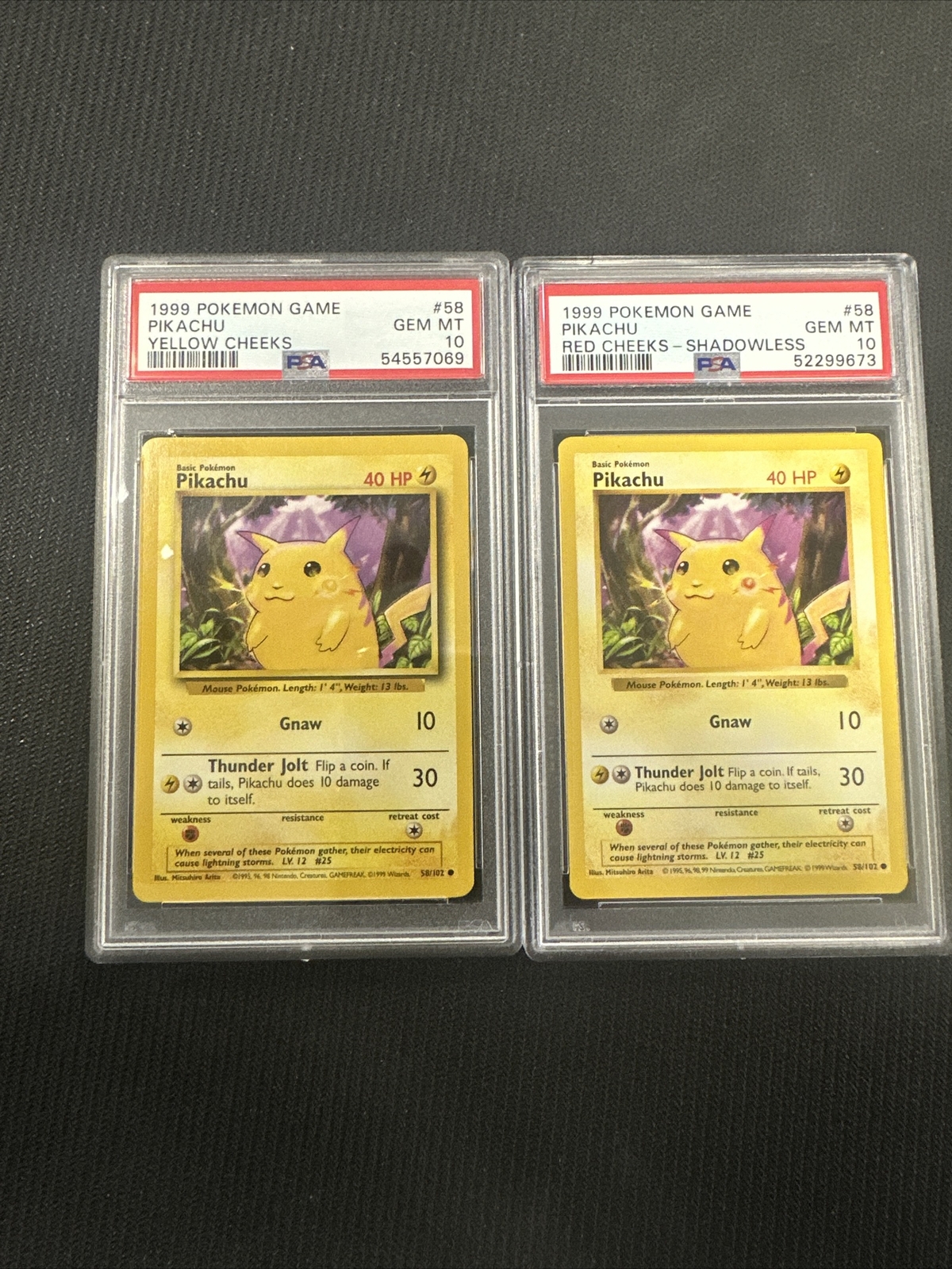 PSA 10 Yellow And Red Cheek Pikachu Shadowless Base Set 58/102 eBay