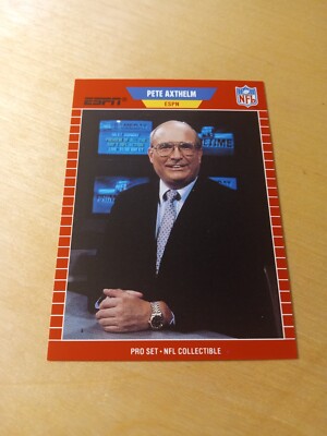 1989 Pro Set Announcers #4 PETE AXTHELM ESPN Football Card, Commentator. (NM)