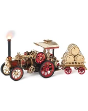 ROKR 3D Wooden Puzzle Steam Engine Motorized Train DIY Building Toys Xmas Gifts