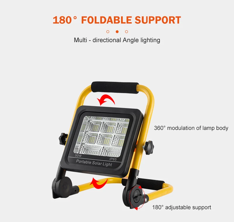 Portable Solar LED Work Light For Car Repairing Outdoor Camping Hiking Fishing - Image 3 of 4