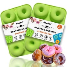 2 Pack Donut Pan Silicone Baking Mold, Just Pop Out Non-Stick Doughnuts