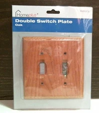 Home Plus 00608 Solid Oak Double Switch Plate #4305553 FREE SHIPPING