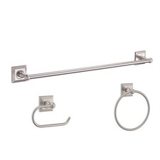 Designers Impressions Aurora Series Satin Nickel 3 Piece Bathroom Hardware Set